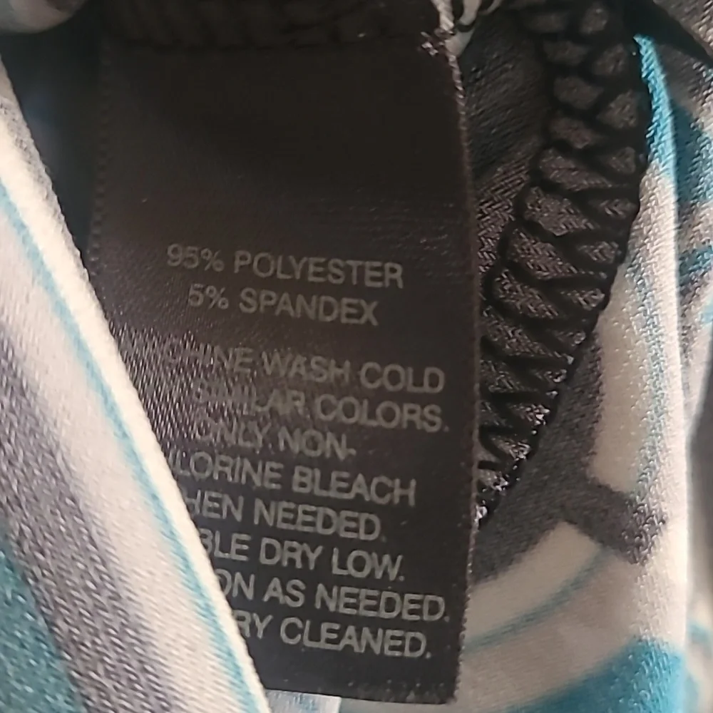 White House Black Market XS Teal Black and White  Geometrical Dress - Picture 7 of 9